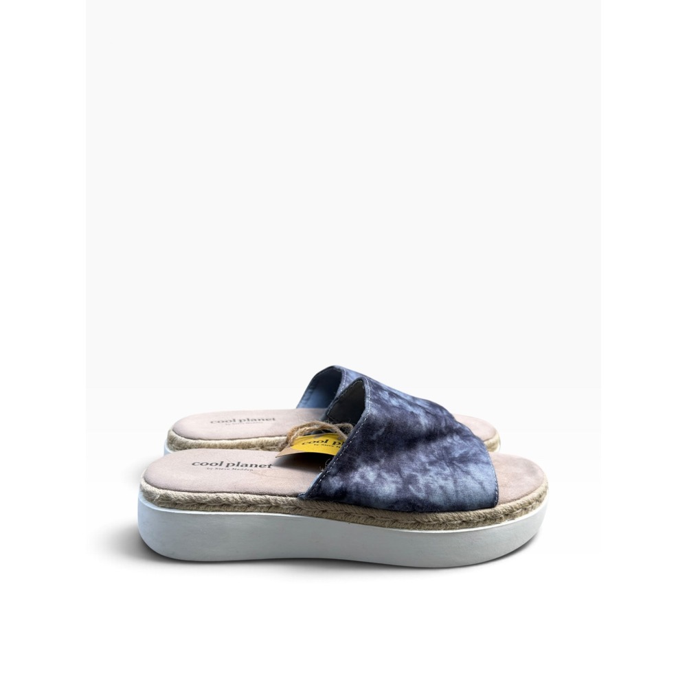 Cool Planet Steve Madden Juniper Sandals Womens 8.5 Blue Tie Dye Platform Slide